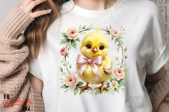 Coquette Bow Chick PNG, Cute Easter Chick T-shirt PNG Product Image 4