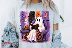 Spooky Ghost Reading Books PNG, Halloween Shirt PNG Product Image 3