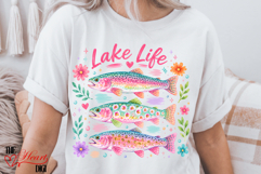 Preppy Lake Life Fish PNG, Flower Fish shirt Design Product Image 3