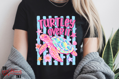 Turtley Over It Png, Preppy Sea Turtle PNG, Cute Turtle PNG Product Image 2