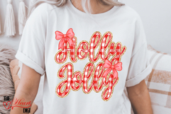 Holly Jolly Christmas PNG, Red Preppy Christmas Png Product Image 3