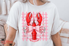 Preppy Coastal Crawfish PNG, Coquette Lobster Bow PNG Product Image 2
