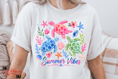 Summer Vibes PNG, Turtles PNG, Colorful Summer PNG Product Image 2