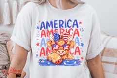 America Highland Cow Png, Patriotic 4th Of July Sublimation Product Image 2