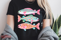 Coastal Fish PNG, Preppy Fish Shirt Design, Colorful Fishes Product Image 2