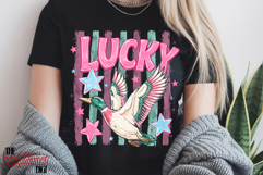 Lucky Duck Striped Png, Retro Summer Coastal Preppy PNG Product Image 3