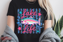 Lake Life Fish PNG, Pink Summer Fishing PNG Product Image 3