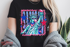 Preppy Statue of Liberty Blowing Bubble Png, Glam USA PNG Product Image 3
