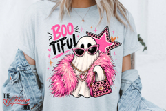 Boo Tiful Ghost PNG, Pink Glam Ghost Sublimation, Trend Hall Product Image 3