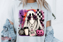 Halloween Checkered Brushstroke Ghost PNG, Preppy Girly PNG Product Image 2