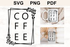 Leopard Coffee Frame SVG, Coffee Lover Leopard Svg Product Image 2