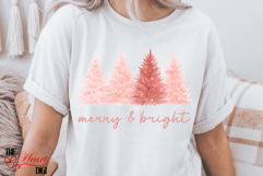 Merry and Bright PNG, Peach Christmas Tree Png, Preppy Xmas Product Image 2