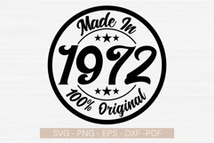 Made in 1972 Svg,Vintage 1972 Svg,50th Birthday Svg Cricut Product Image 1