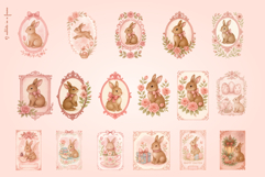 Vintage Watercolor Rabbits Clipart Hand-Painted Illustration Product Image 10