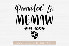 Promoted To Memaw Svg, Est. 2022 Svg New Memaw Svg Cut File Product Image 1