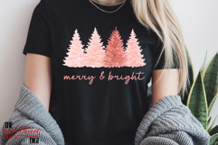 Merry and Bright PNG, Peach Christmas Tree Png, Preppy Xmas Product Image 3