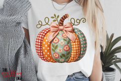 Preppy Patchwork Pumpkin PNG, Preppy Fall Pumpkin Png Product Image 2