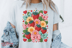 Coquette Strawberries Bows PNG, Coquette Strawberry Girl PNG Product Image 6