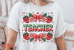 Preppy Teacher Strawberry PNG, Coquette Teacher PNG, Product Image 4