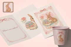 Vintage Watercolor Rabbits Clipart Hand-Painted Illustration Product Image 5