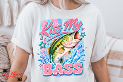 Retro Fishing PNG, Kiss My Bass Digital Download Product Image 4