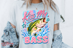 Retro Fishing PNG, Kiss My Bass Digital Download Product Image 3