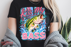 Retro Fishing PNG, Kiss My Bass Digital Download Product Image 2