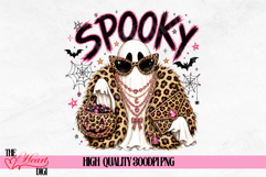 Glam Halloween Ghost PNG, Leopard Print Coquette Ghost PNG Product Image 1