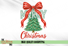 Flower Merry Christmas PNG, Christmas Tree Sublimation PNG Product Image 1