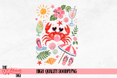 Summer Vibes T-shirt, Preppy Crab Summer Sublimation PNG Product Image 2