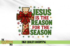 Jesus Is The Reason For The Season PNG, Preppy Christmas PNG Product Image 1