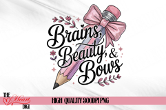 School PNG, Pink Pencil PNG, Brains Beauty and Bows PNG Product Image 2