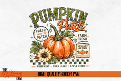 Retro Pumpkin Patch PNG, Trendy Fall Sublimation Design Product Image 1