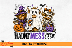 Haunt mess Crew Cows PNG, Halloween Highland Cows PNG Product Image 2