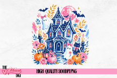 Haunted House PNG, Halloween Haunted Mansion Sublimation Product Image 1
