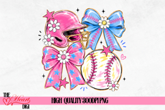Pink Coquette Baseball PNG, Preppy Girly Baseball PNG Product Image 1