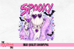 Spooky Glam Ghost PNG, Spooky Halloween Sublimation Product Image 1
