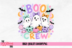 Cute Pastel Boo Crew PNG, Spooky Season Sublimation Product Image 1