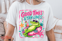 Good Times &amp; Tan Lines PNG Sublimation Design, Funny Croco Product Image 4