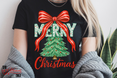 Flower Merry Christmas PNG, Christmas Tree Sublimation PNG Product Image 2