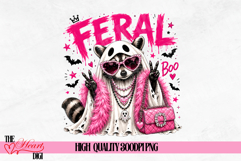 Glam Raccoon Ghost Png, Halloween Feral Raccoon Sublimation Product Image 1