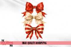 Christmas Coquette Bows PNG, Coquette Christmas png Product Image 1