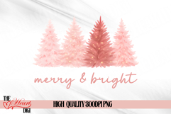 Merry and Bright PNG, Peach Christmas Tree Png, Preppy Xmas Product Image 1