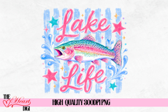 Lake Life Fish PNG, Pink Summer Fishing PNG Product Image 1
