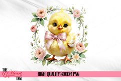 Coquette Bow Chick PNG, Cute Easter Chick T-shirt PNG Product Image 1