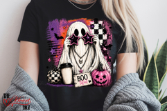 Halloween Checkered Brushstroke Ghost PNG, Preppy Girly PNG Product Image 3