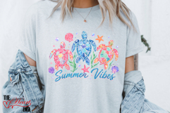 Summer Vibes Turtle PNG, Tropical Sea Turtle Sublimation Product Image 3