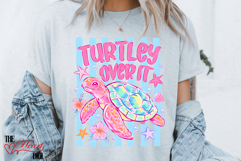 Turtley Over It Png, Preppy Sea Turtle PNG, Cute Turtle PNG Product Image 3