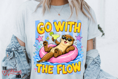 Go with the Flow Otter PNG, Summer Humor Shirt PNG Product Image 4