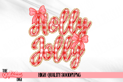 Holly Jolly Christmas PNG, Red Preppy Christmas Png Product Image 1